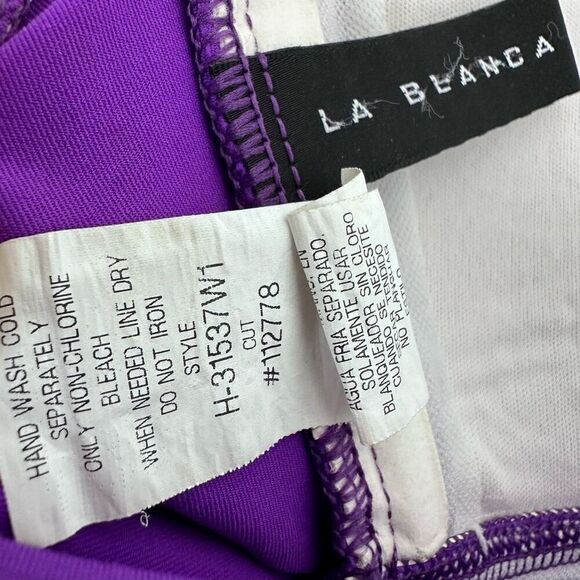 La Blanca Ruffled Halter Bandeau Mio Swimsuit Size 12 One Piece - Picture 7 of 9